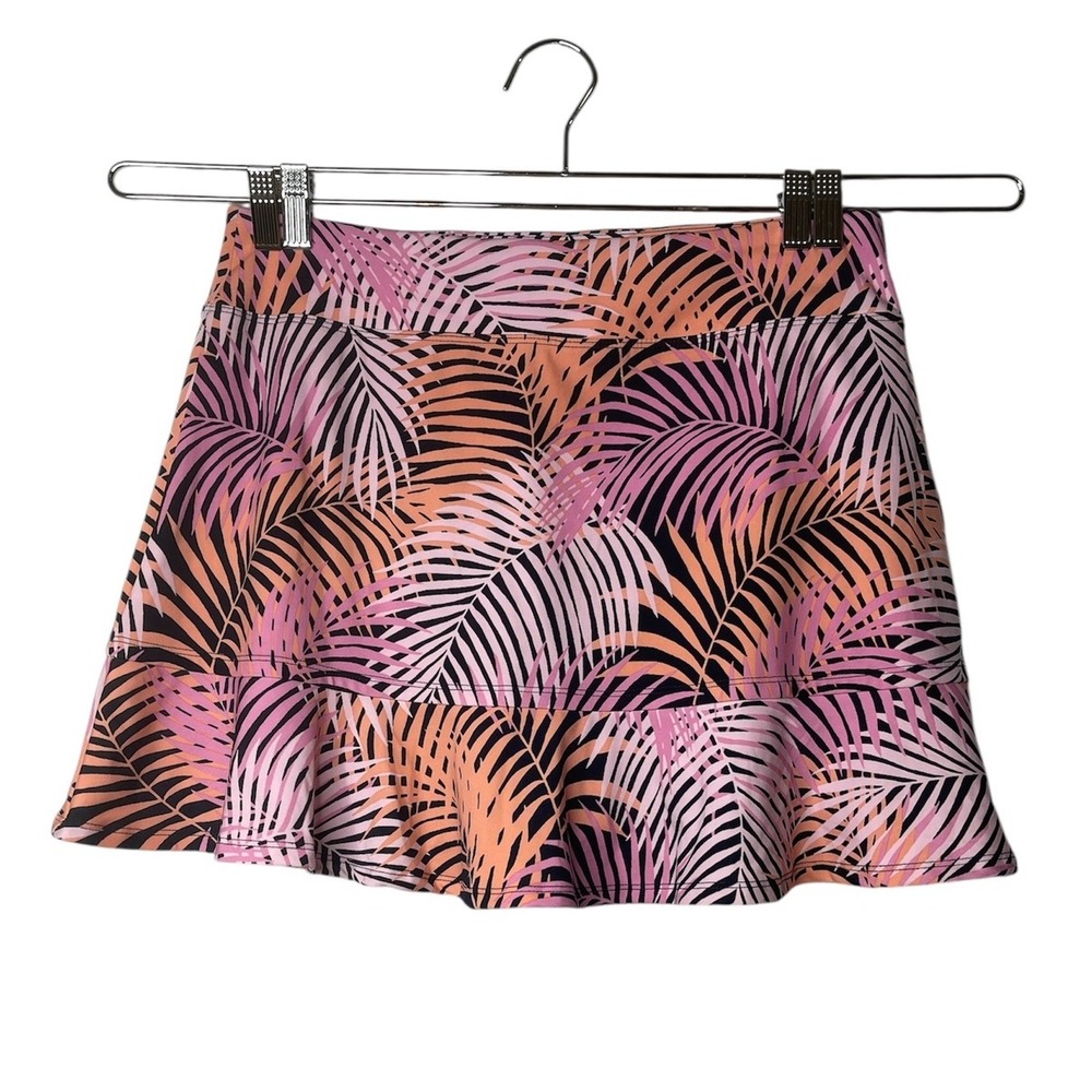 Tommy Bahama Skort Activewear Ruffle‎ Hem Tropical Palm Leaves Skirt Print Small